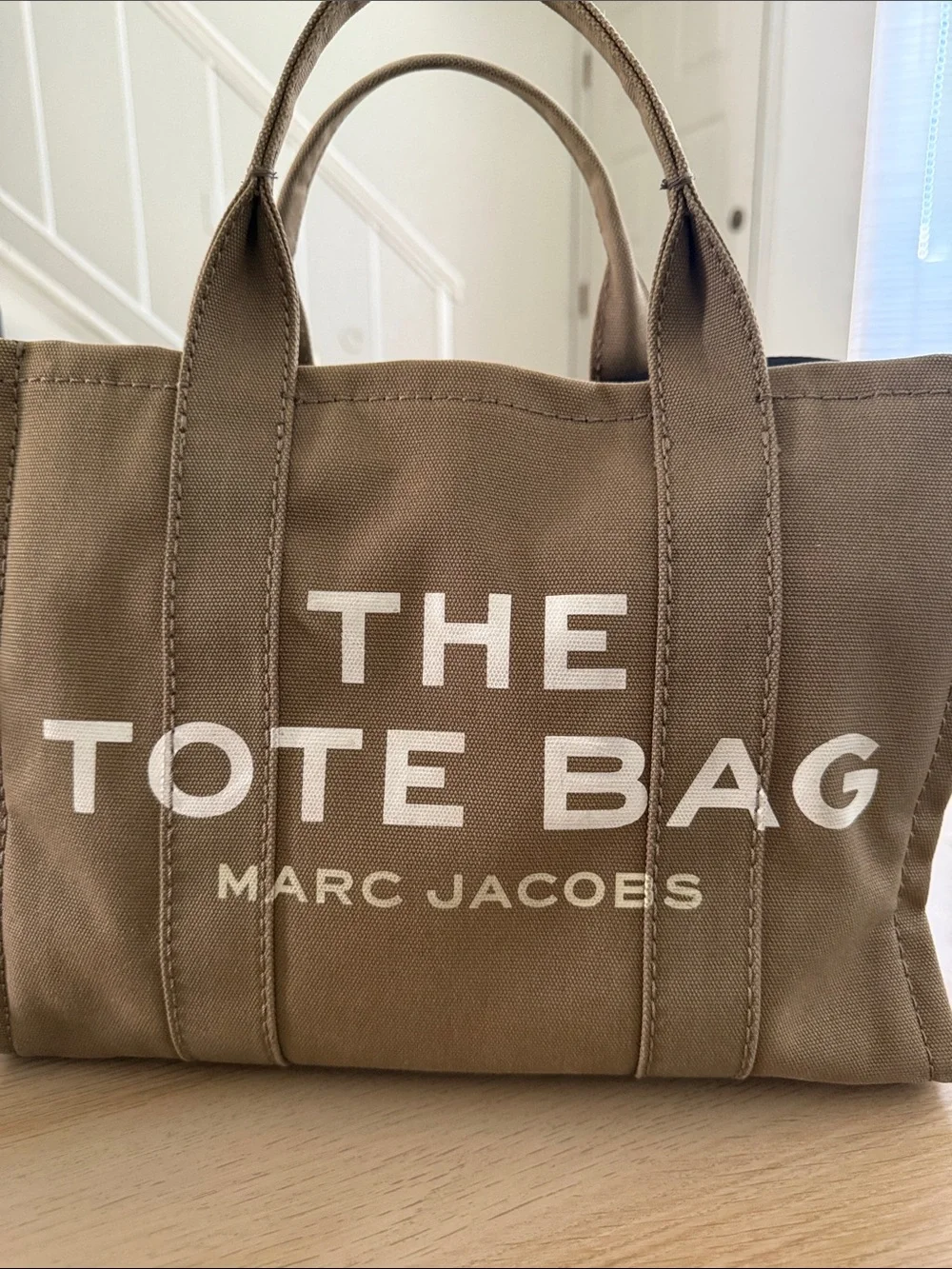 Marc Jacobs Canvas Tote Bag in Brown with White Logo